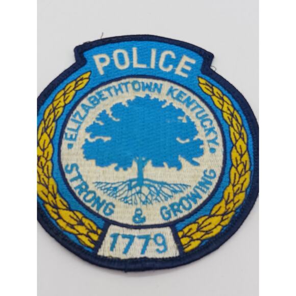 Elizabethtown Kentucky Police Patch Strong and Growing Tree with Roots Blue - Picture 2 of 3